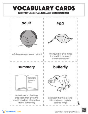 Vocabulary Cards: Summarize a Nonfiction Text