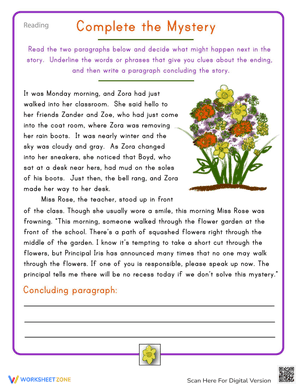 Fourth Grade Reading Practice: Complete the Mystery