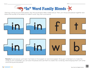 "In" Word Family Blends
