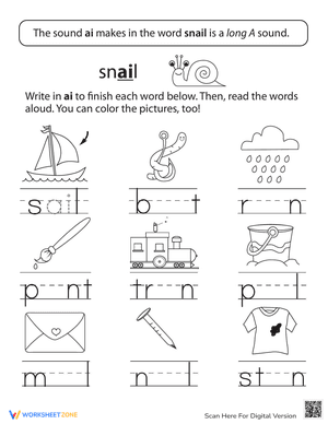 Long Vowels: Long A in Snail