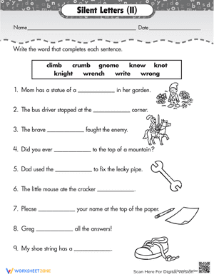 Phonics Review: More Silent Letters