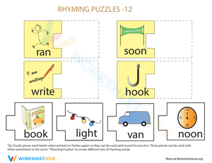 Rhyming Words Puzzle #12