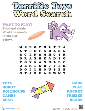 Word Search: Terrific Toys