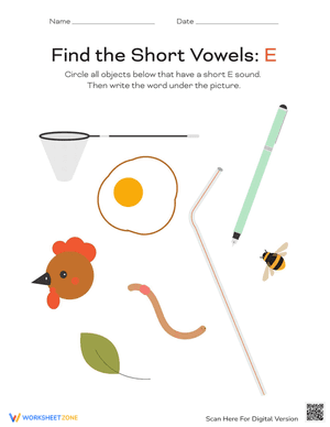 Find the Short Vowels: E