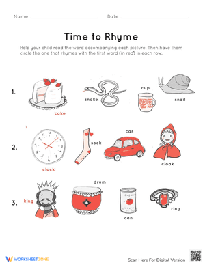 Time to Rhyme: Matching Rhymes #1
