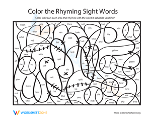 Color the Rhyming Sight Words