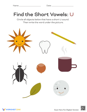 Find the Short Vowels: U