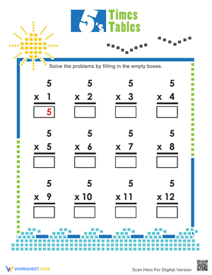 Times Tables: 5s