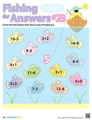 Fishing For Math Facts: Five