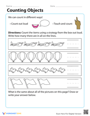 Counting Objects Worksheet