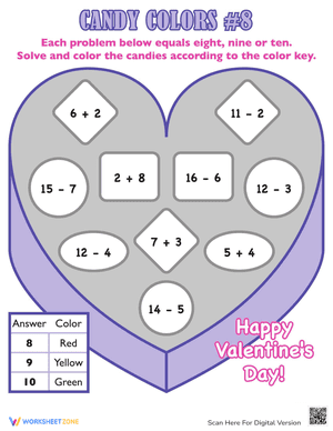 Valentine's Day Math Facts #8