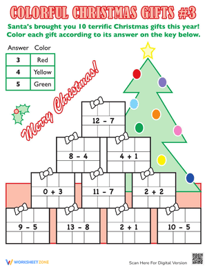 Colorful Christmas Math #3