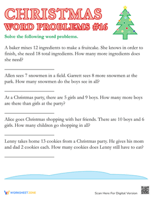 Christmas Word Problems #16