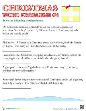 Christmas Word Problems #4
