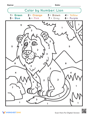 Color by Number: Lion