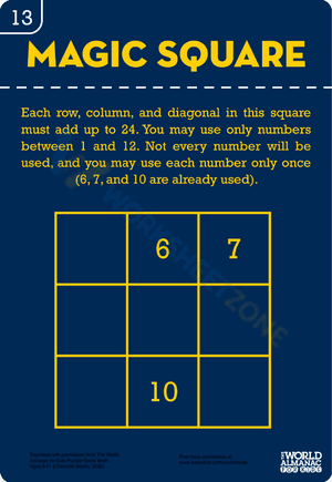 Magic Square Number Puzzle