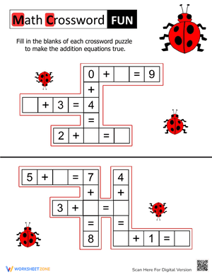 Math Crossword Puzzles for Kids