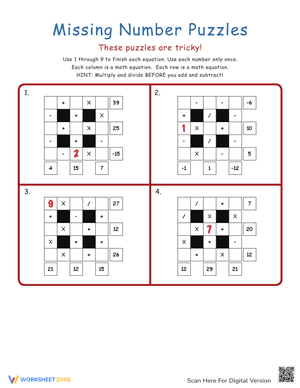 Missing Number Puzzles