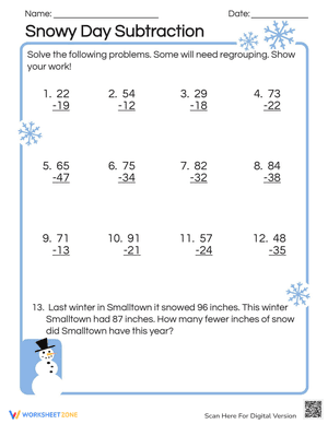 Snowy Day Subtraction