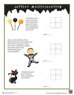 Halloween Multiplication Word Problems