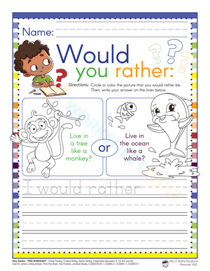 Practise Coloring "Would you Rather"
