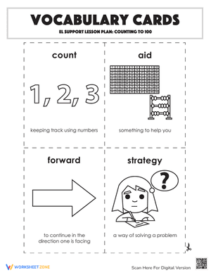 Vocabulary Cards: Counting to 100