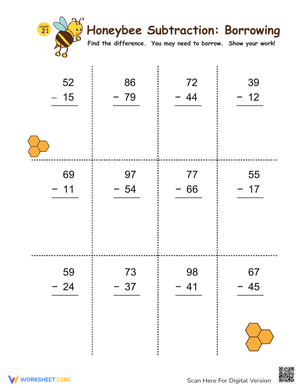 Subtraction with Borrowing: Honeybees!