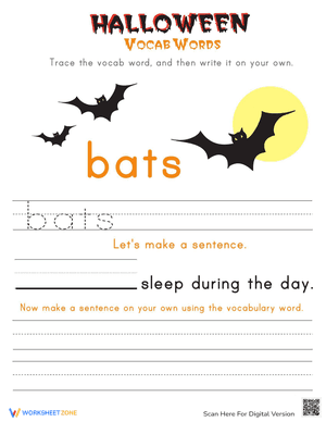 Halloween Vocab Words: Bats
