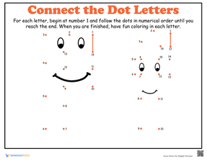 Dot-to-Dot Alphabet: F