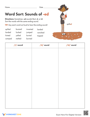 Word Sort: Sounds of -ed