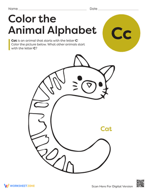 Color the Animal Alphabet: C