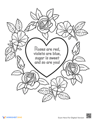 Roses are Red: Nursery Rhyme Coloring Page