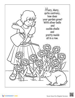 Nursery Rhyme Coloring: Mary, Mary, Quite Contrary