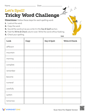 Let's Spell: Tricky Word Challenge