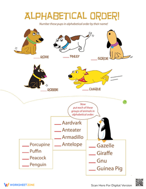 Animal Alphabetical Order