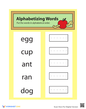 Alphabetizing Words 1
