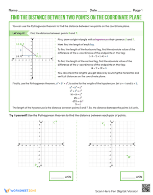 Find the Distance Between Two Points on the Coordinate Plane