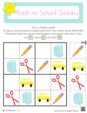 Picture Sudoku: Back to School