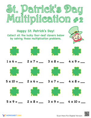 St. Patrick's Day Multiplication #2