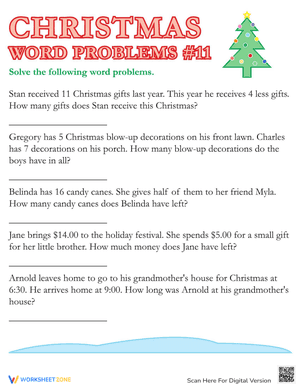 Christmas Word Problems #11