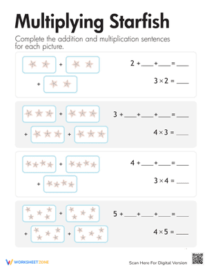 Multiplication: Add & Multiply Starfish