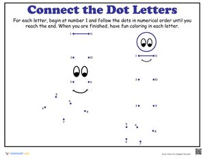 Dot-to-Dot Alphabet: J