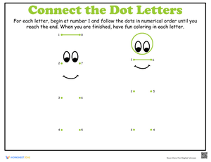 Dot-to-Dot Alphabet: I