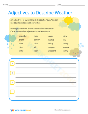 Adjectives Describing Weather