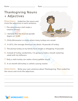 Thanksgiving: Nouns and Adjectives 6