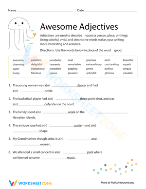 Awesome Adjectives Worksheet