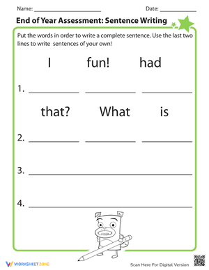 End of Year Assessment: Sentence Writing