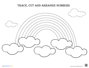 Trace, Cut and Arrange Numbers 4