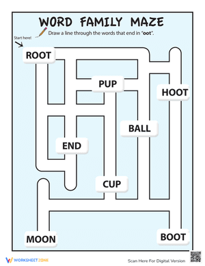 Word Family Maze "oot"