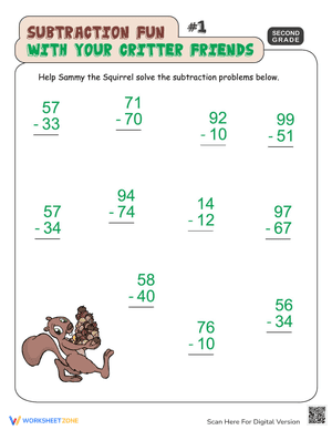 Critter Subtraction Fun #1